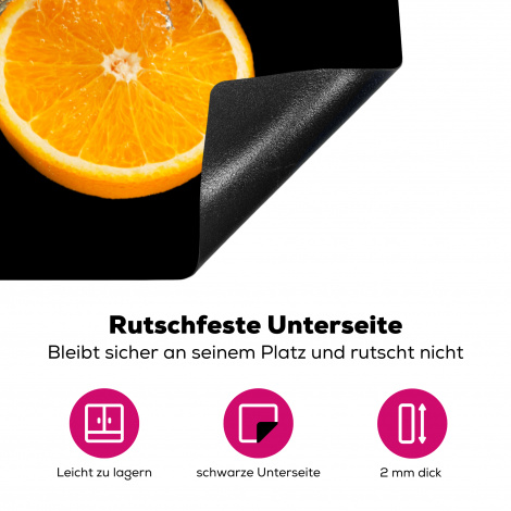 Herdabdeckplatte - Orange - Stillleben - Wasser - Schwarz - Obst-4