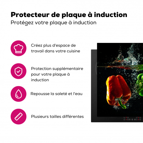 Protège-plaque à induction - Poivre - Végétal - Eau - Noir - Rouge - Vert - Jaune-3