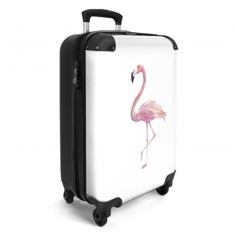 Koffer - Flamingo - Vogel - Roze - Dieren - Wit-2