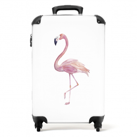 Koffer - Flamingo - Vogel - Roze - Dieren - Wit