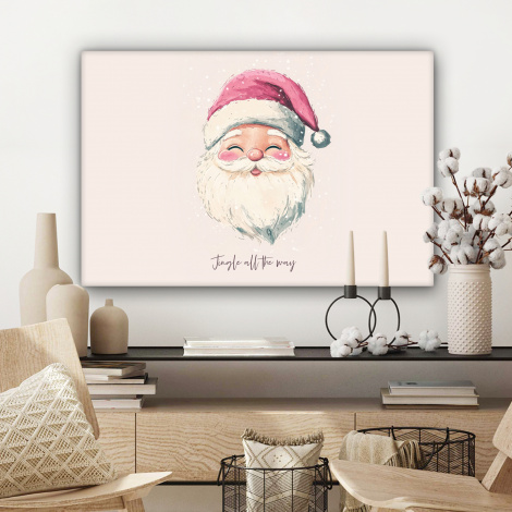 Leinwandbild - Weihnachtsmann - Weihnachten - Zitat - Beige-3