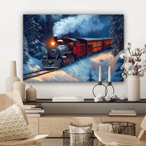 Leinwandbild - Zug - Weihnachten - Schnee - Weihnachtszug-3