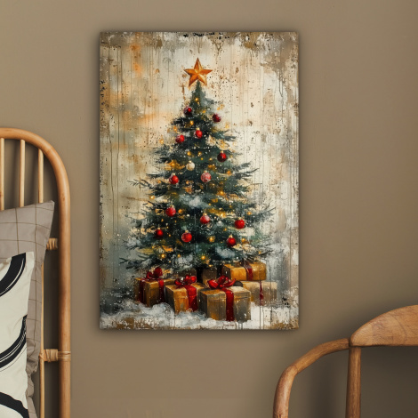 Leinwandbild - Weihnachtsbaum - Vintage - Weihnachten - Geschenk-2