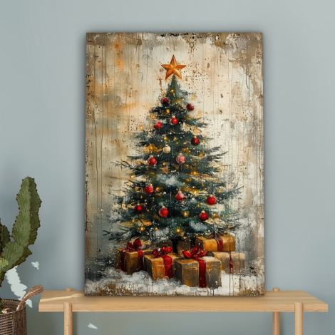 Leinwandbild - Weihnachtsbaum - Vintage - Weihnachten - Geschenk-4