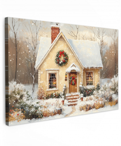 Leinwandbild - Weihnachten - Zuhause - Winter - Schnee