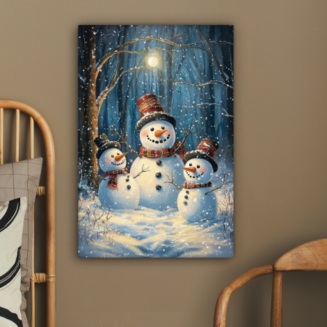 Leinwandbild - Schneemann - Schnee - Winter - Wald-2