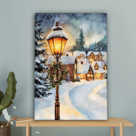 Leinwandbild - Weihnachtsdorf - Häuser - Schnee - Weihnachten-4