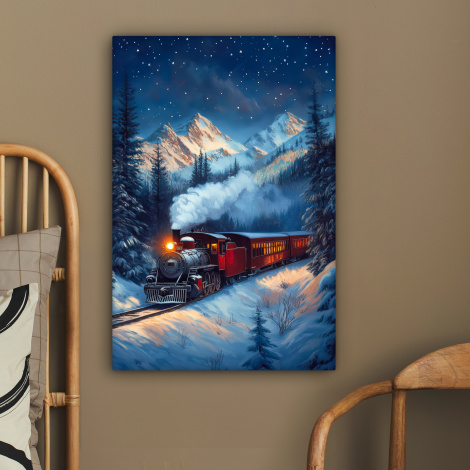 Leinwandbild - Zug - Weihnachten - Schnee - Weihnachtszug-2