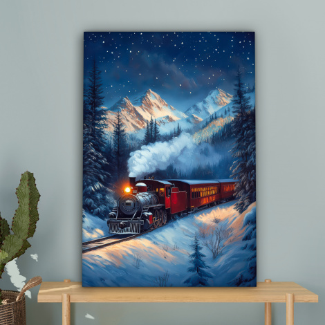 Leinwandbild - Zug - Weihnachten - Schnee - Weihnachtszug-4