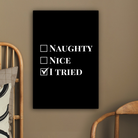 Canvas schilderij - Kerst - Zwart - Wit - Quote - Grappig-2