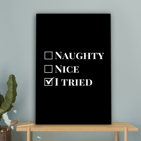 Canvas schilderij - Kerst - Zwart - Wit - Quote - Grappig-4