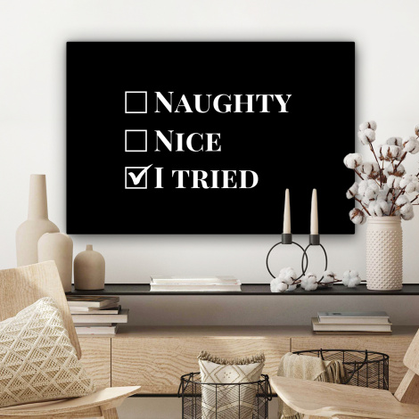 Canvas schilderij - Kerst - Zwart - Wit - Quote - Grappig-3