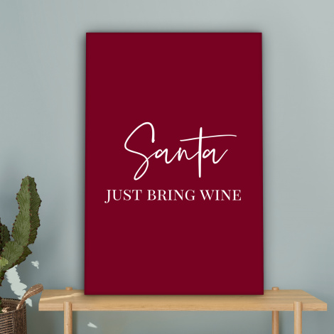 Canvas schilderij - Santa - Wine - Rood - Kerst - Kerstman-4