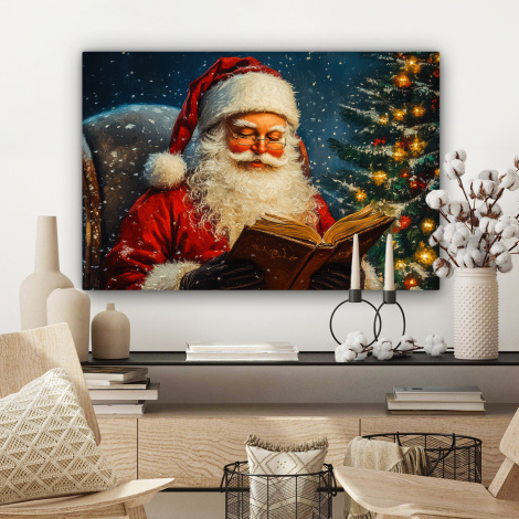 Canvas schilderij - Kerstman - Kerst - Winter - Kerstboom-3