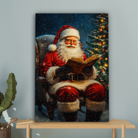 Canvas schilderij - Kerstman - Kerst - Winter - Kerstboom-4