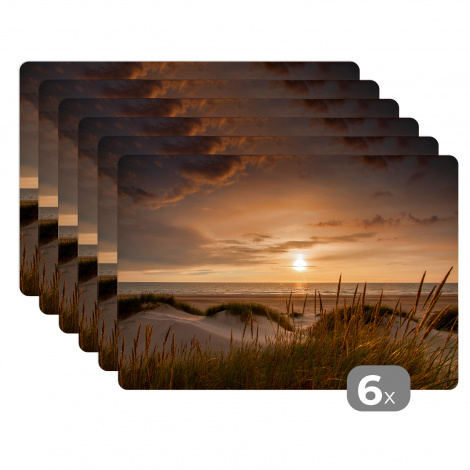 Premium placemats (6 stuks) - Strand - Kleuren - Europa - 45x30 cm-1
