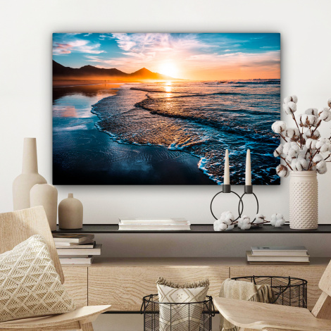 Leinwandbild - Sonnenuntergang - Meer - Berg - Horizont - Landschaft-3