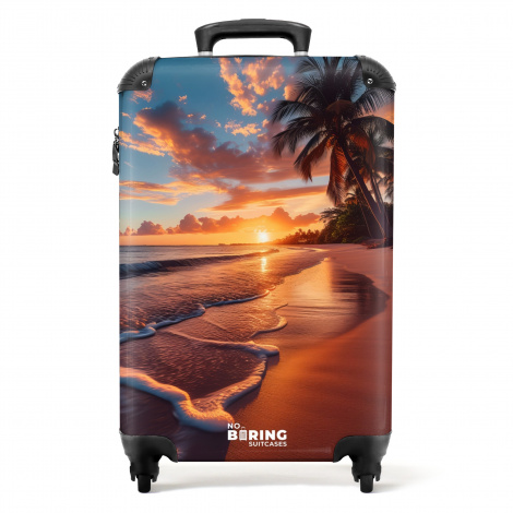 Koffer - Strand bij zonsondergang