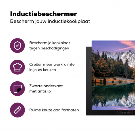 Inductiebeschermer - Bergen - Bos - Water - Lucht - Roze - Paars-3