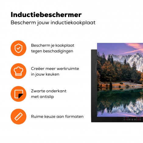 Inductiebeschermer - Bergen - Bos - Water - Lucht - Roze - Paars-3
