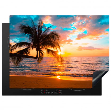 Herdabdeckplatte - Palme - Sonnenuntergang - Horizont - Strand - Meer - Tropisch