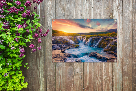 Outdoor Poster - Wasserfall - Pflanzen - Moos - Landschaft - Sonnenuntergang - Fels - Horizontal-thumbnail-4