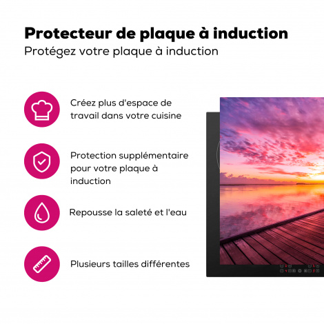 Protège-plaque à induction - Jetée - Eau - Soleil - Rose - Horizon-3