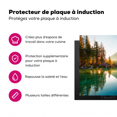 Protège-plaque à induction - Lac - Forêt - Montagnes - Nature - Soleil - Paysage-3