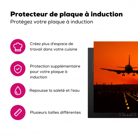 Protège-plaque à induction - Coucher de soleil - Avion - Orange - Soleil-3