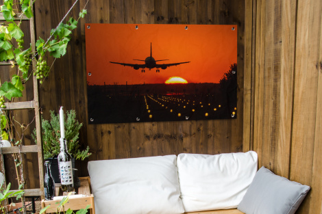 Outdoor Poster - Sonnenuntergang - Flugzeug - Orange - Sonne - Horizontal-thumbnail-3