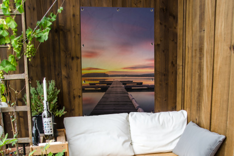 Outdoor Poster - Steg - Sonnenuntergang - Wasser - Meer - Spiegelung - Vertikal-thumbnail-4