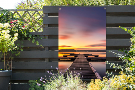 Outdoor Poster - Steg - Sonnenuntergang - Wasser - Meer - Spiegelung - Vertikal-thumbnail-2