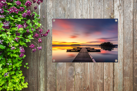 Outdoor Poster - Steg - Sonnenuntergang - Wasser - Meer - Spiegelung - Horizontal-thumbnail-4