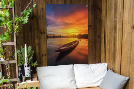 Outdoor Poster - Boot - Wasser - Sonnenuntergang - Orange - Wasser - Vertikal-thumbnail-4