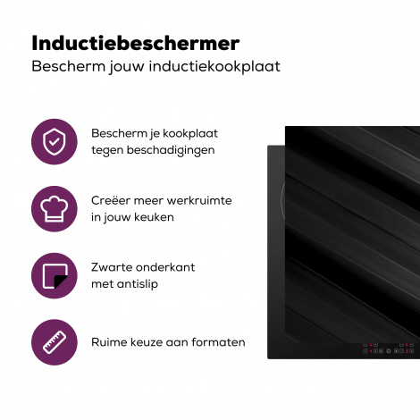 Inductiebeschermer - Zwart - Grijs - Design - Textuur-3