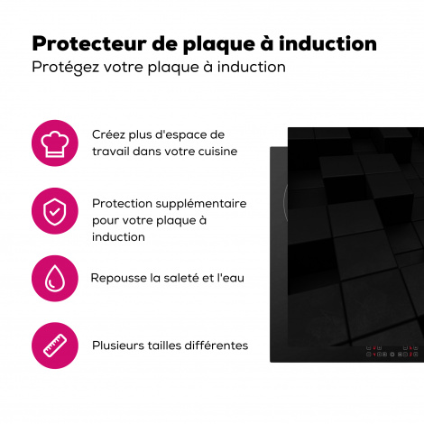 Protège-plaque à induction - Cube - Noir - Blanc - Motifs-3