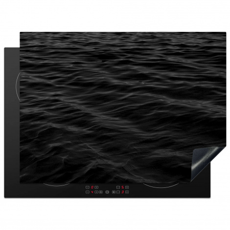 Herdabdeckplatte - Wellen - Wasser - Schwarz - Weiß