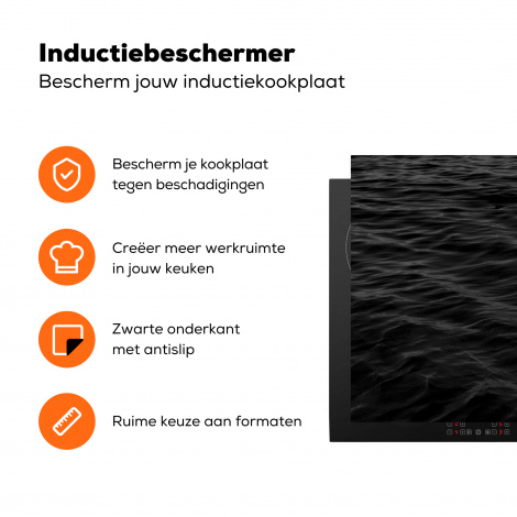 Inductiebeschermer - Golven - Water - Zwart - Wit-3