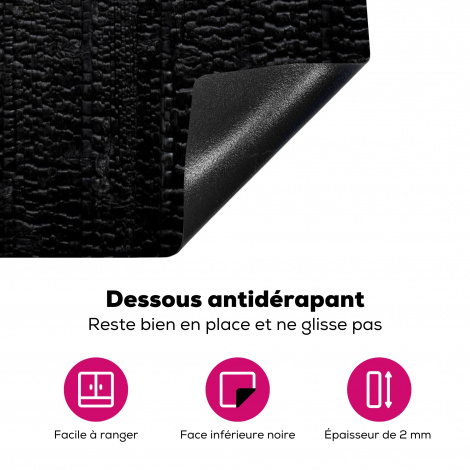 Protège-plaque à induction - Noir - Design - Texture - Aspect cuir-4