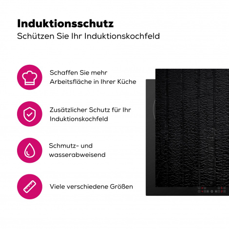 Herdabdeckplatte - Schwarz - Design - Textur - Lederoptik-3