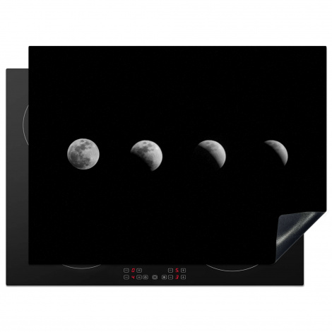 Herdabdeckplatte - Schwarz - Weiß - Mond - Mondphase - Weltraum