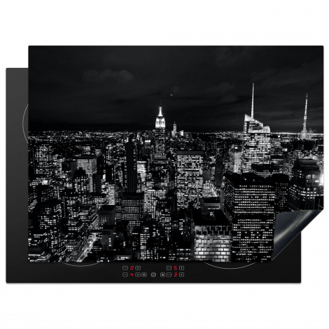 Herdabdeckplatte - Skyline - Schwarz - Weiß - New York - Amerika