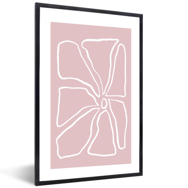 Fotolijst - 40x60 cm - Roze bloemenkunst - Lijst 1