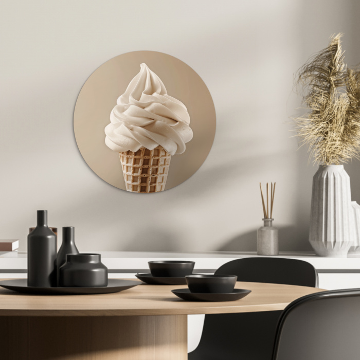 IJs - Softijs - Romig - Hoorntje - Beige KitchenYeah - Keuken - Wandcirkel Forex klein -sfeer2