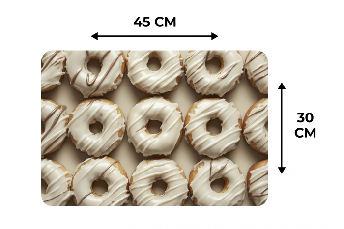 Donuts - Chocolade - Wit - Beige Placemat vinyl groot -specs