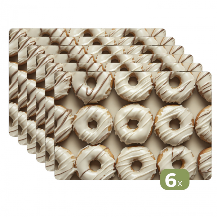 Donuts - Chocolade - Wit - Beige Placemat vinyl groot -zzsfeer3_Kitchenyeah-website