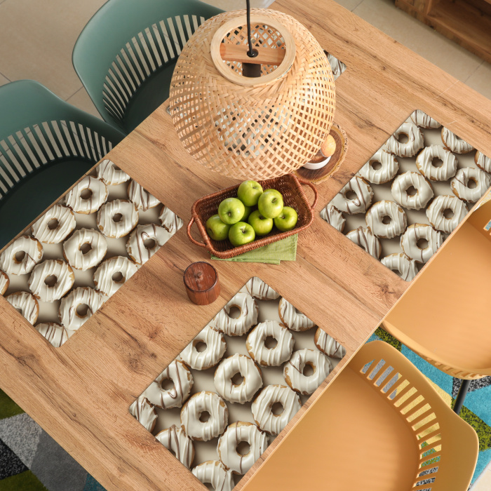 Donuts - Chocolade - Wit - Beige Placemat vinyl groot -zzsfeer5_Kitchenyeah-website