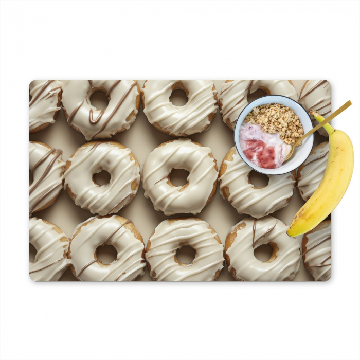 Donuts - Chocolade - Wit - Beige Placemat vinyl groot -zzzproduct_Kitchenyeah-website
