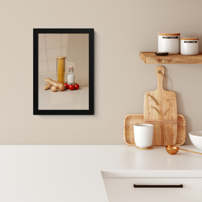 Spaghetti - Melk - Tomaten - Eieren - Brood KitchenYeah - Keuken - Fotolijst klein -sfeer1