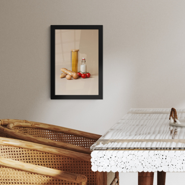 Spaghetti - Melk - Tomaten - Eieren - Brood KitchenYeah - Keuken - Fotolijst klein -sfeer3
